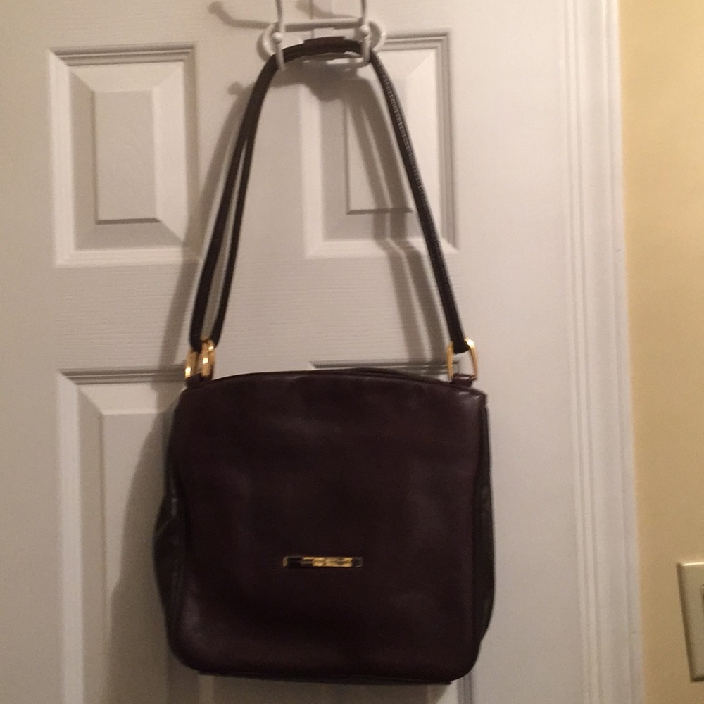 Brown leather bag by Carriage House.